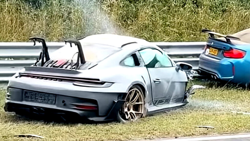 Watch Shocking Video Of Porsche And BMW Collide In Fiery Nurburgring Crash